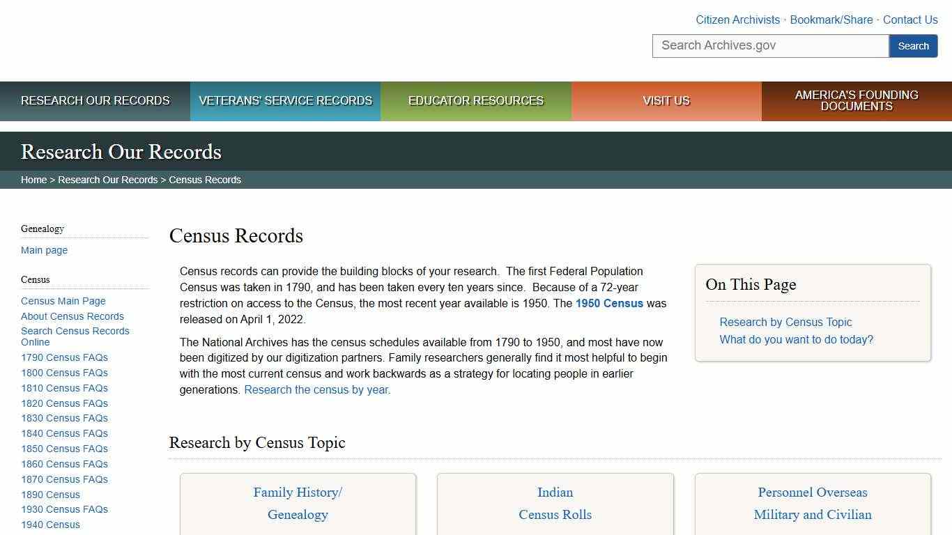Census Records | National Archives